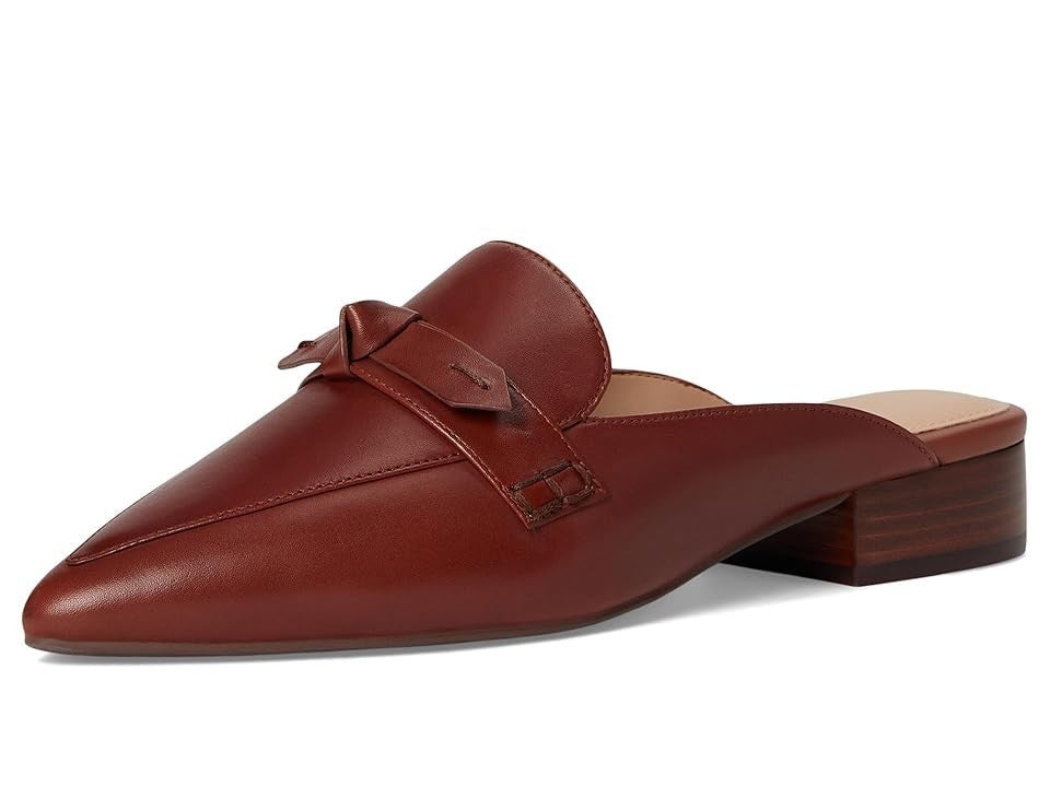 Cole Haan Piper Flat Женские мюли из кожи темного оттенка куойо с острым носком и бантом, коричневый — фото 2