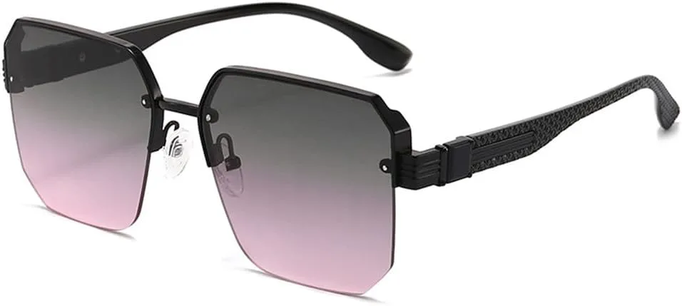 

Винтажные солнцезащитные очки без оправы для мужчин, солнцезащитные очки в полуободковой оправе для женщин, градиентные очки, защита от УФ-излучения UV400 HDUBFY, 1