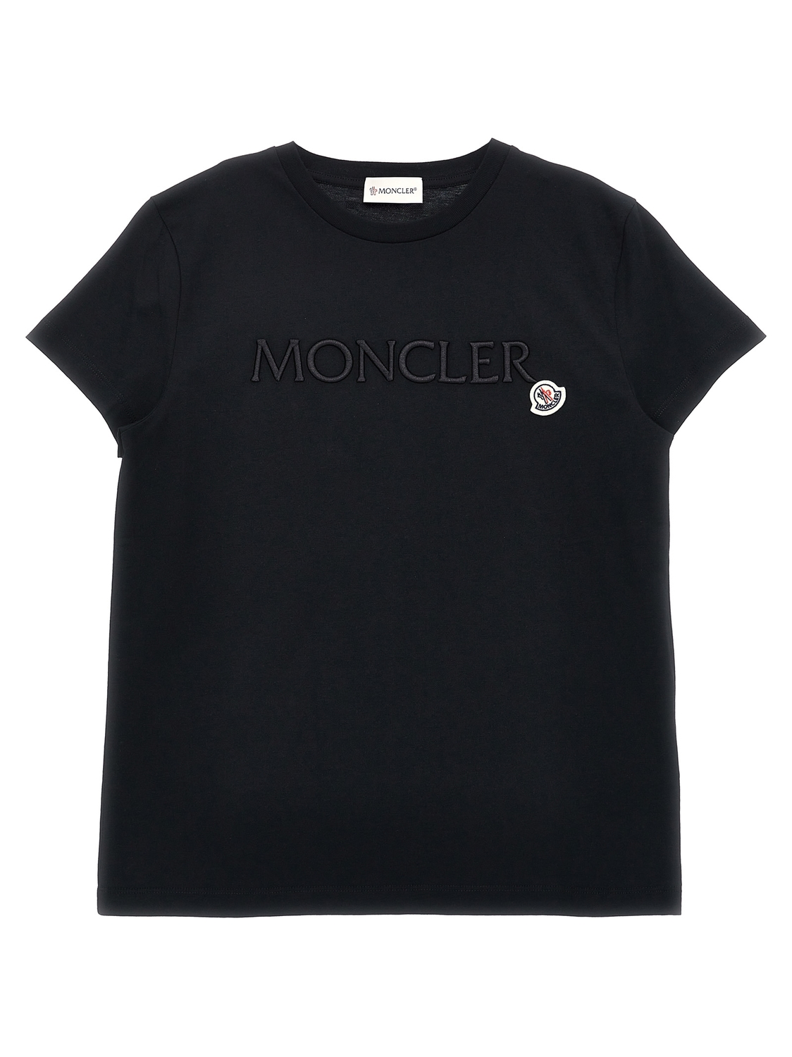 

Футболка с 3D-вышивкой Moncler Enfant, черный