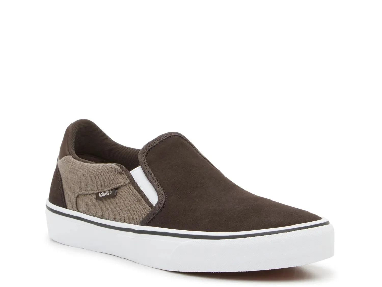 

Кроссовки Vans Asher Deluxe Slip-On — мужские, темно-коричневые
