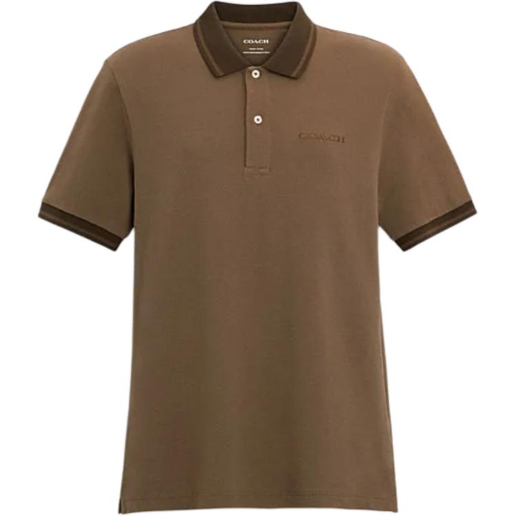 

COACH SS24 Polo Shirt Men's Sand Yellow, Желтый, COACH SS24 Polo Shirt Men's Sand Yellow