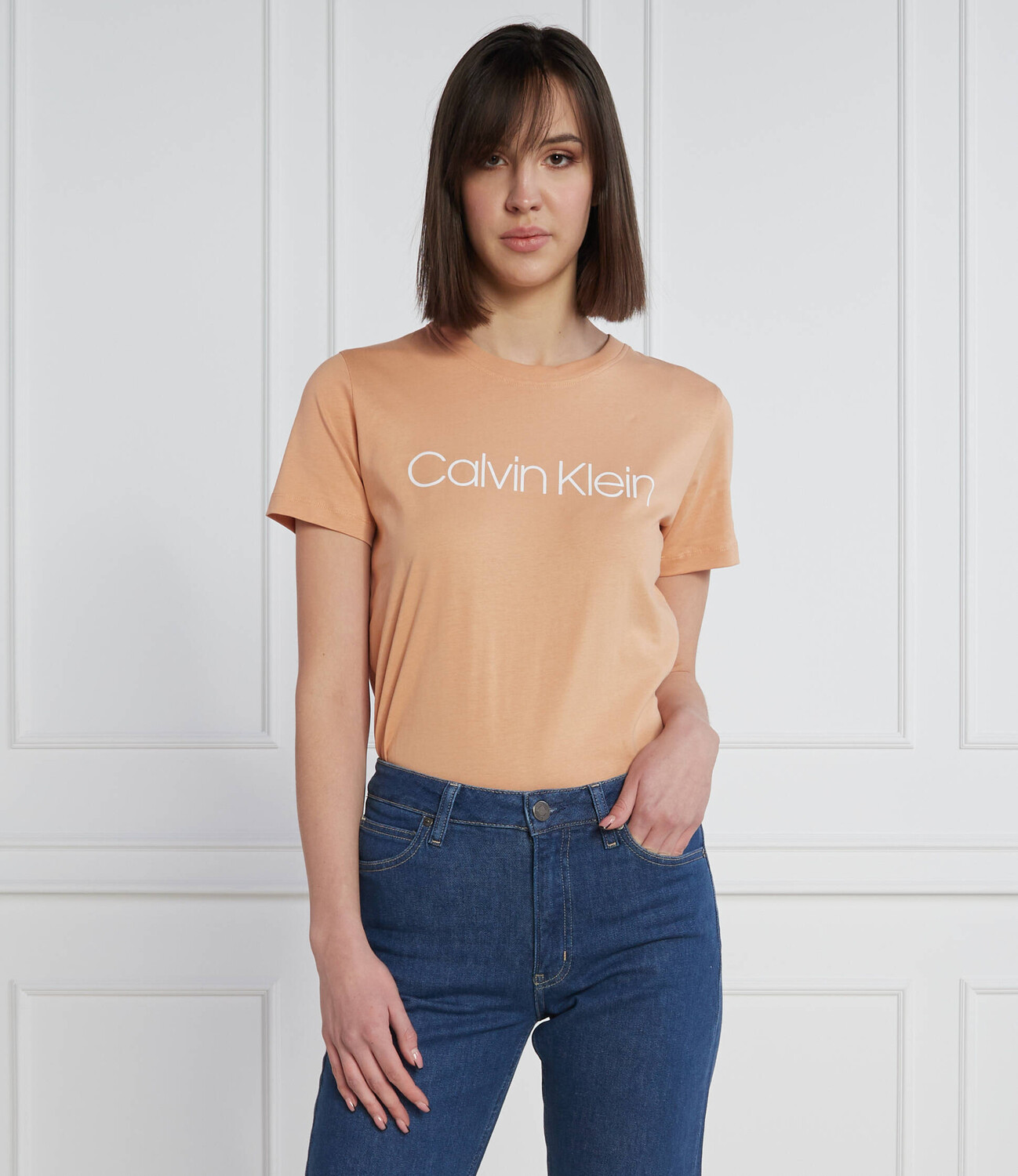 Футболка Calvin Klein regular fit, цвет pesca — фото 3