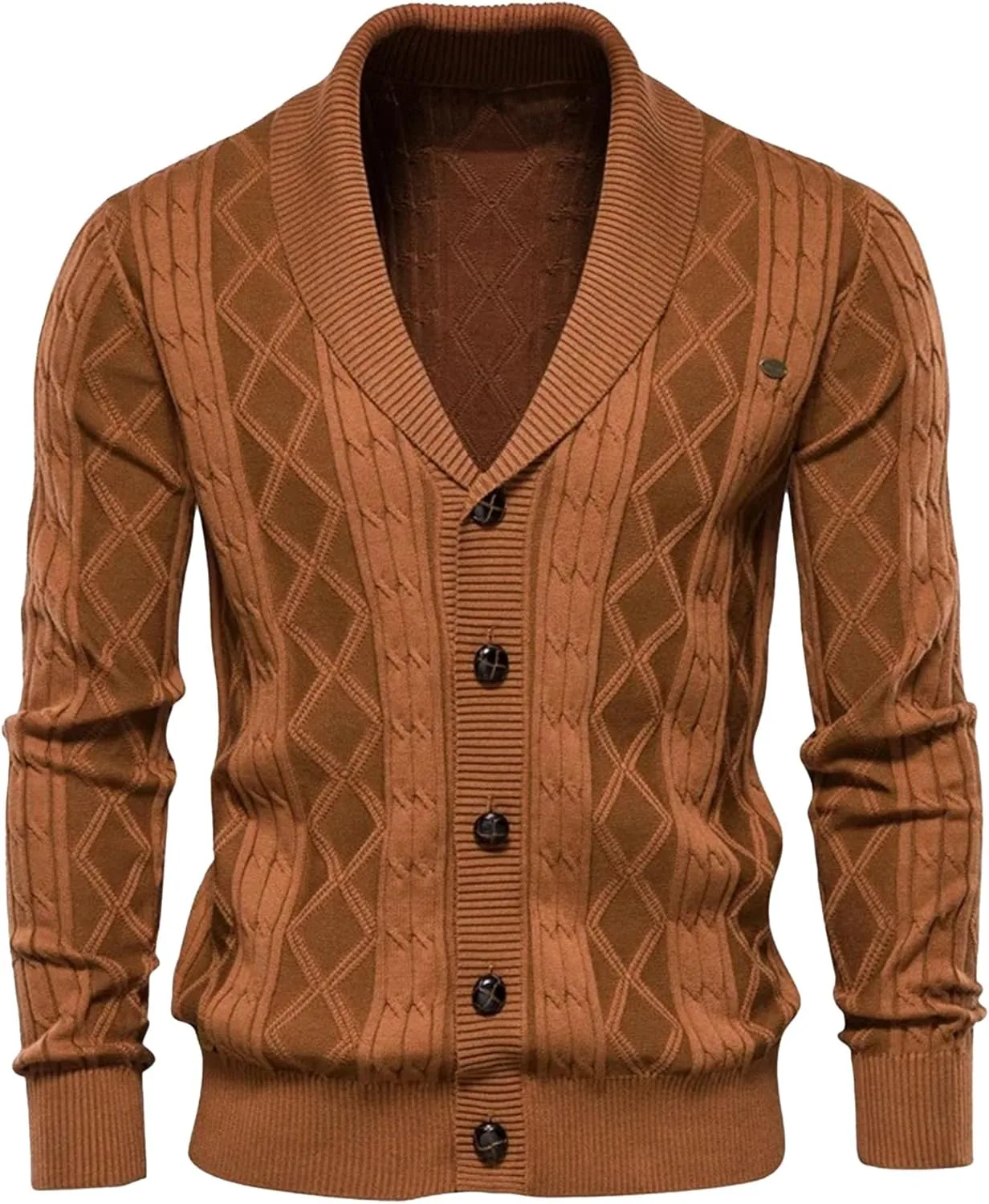 

Мужской тонкий вязаный кардиган с пуговицами и воротником Maiyifu-GJ