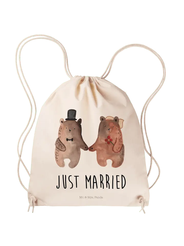 

Спортивная сумка Mr & Mrs Panda Sportbeutel Bär Heirat, кремовый