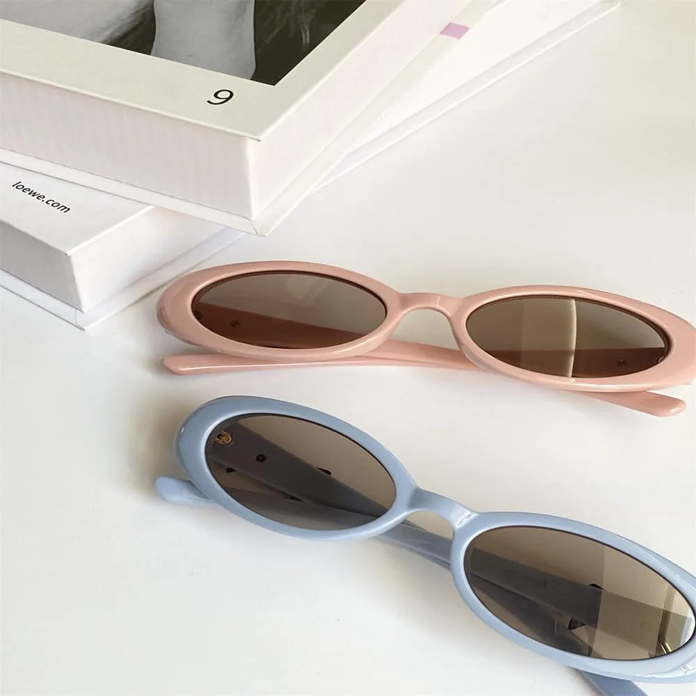 

Ретро-солнцезащитные очки с овальной оправой для женщин, модные, в маленькой овальной оправе, для активного отдыха, с защитой от УФ-излучения UV400 KTUCN, C5