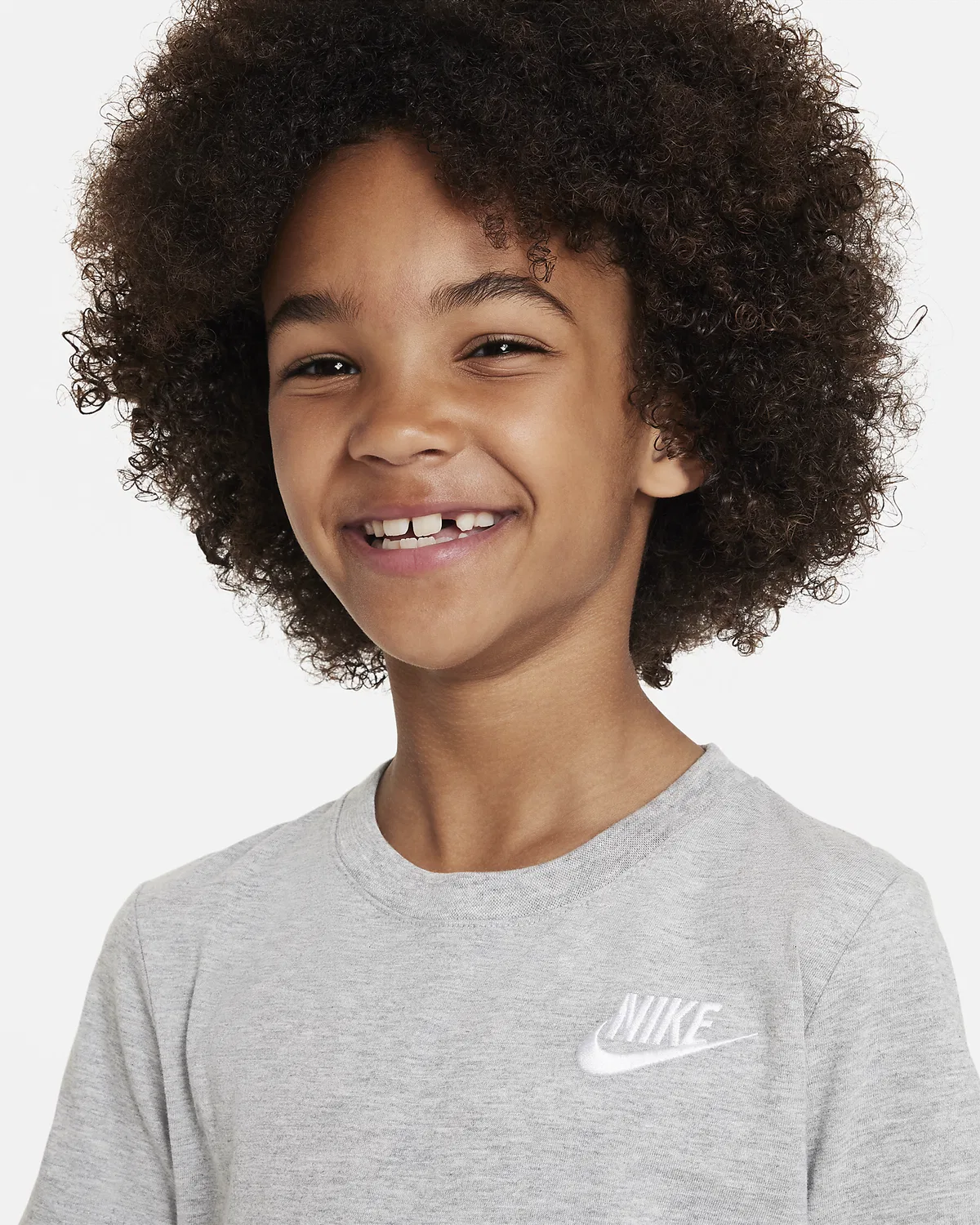 Детская футболка Nike Sportswear с вышивкой Futura, Dark Grey Heather — фото 3