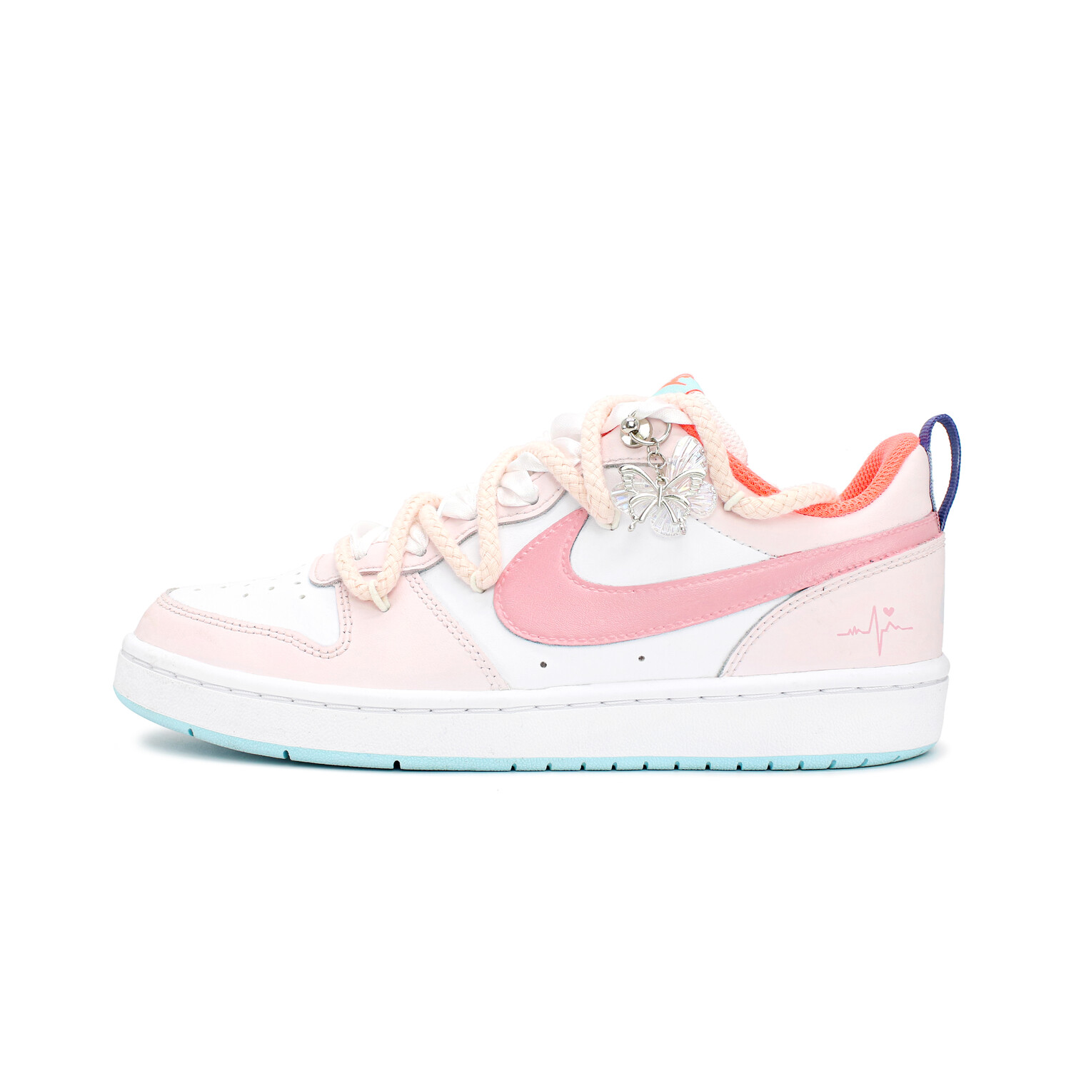 

Кроссовки Nike Court Borough Skateboard Shoes Women's Low-Top Pink/White, Белый, Кроссовки Nike Court Borough Skateboard Shoes Women's Low-Top Pink/White