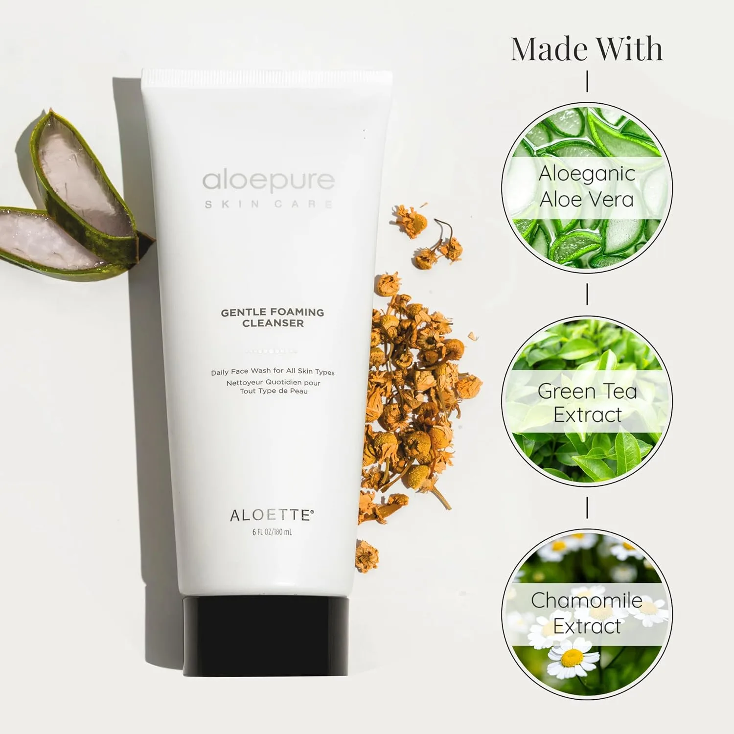 Гель для умывания Aloette — Gentle Foaming Facial Cleanser - увлажняющее средство для умывания для женщин и мужчин, 177 мл — фото 3