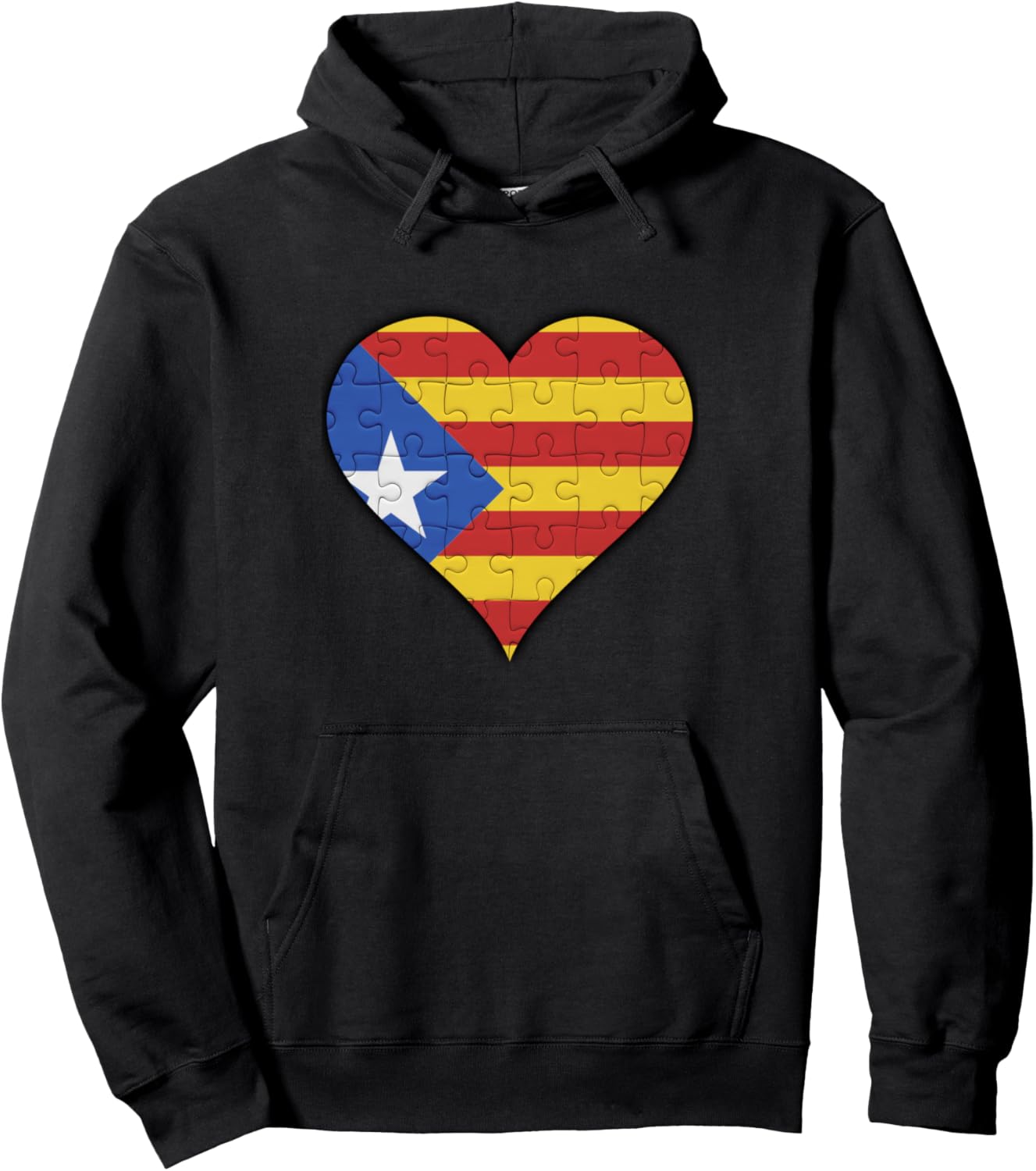 

Каталония, Толстовка с изображением флага Каталонии и сердца Catalan Flag Heart Design, черный