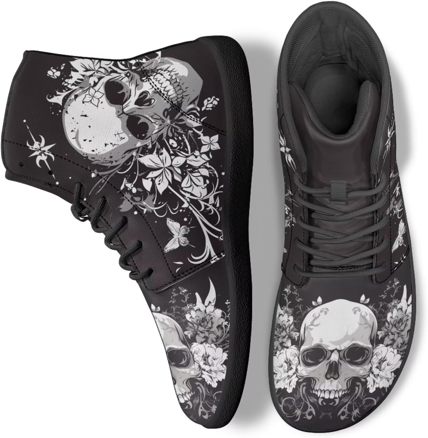 

Кроссовки-босоножки с высоким верхом Skull для работы, бега и ходьбы, противоскользящие, для женщин и мужчин Ecaestolph, черный