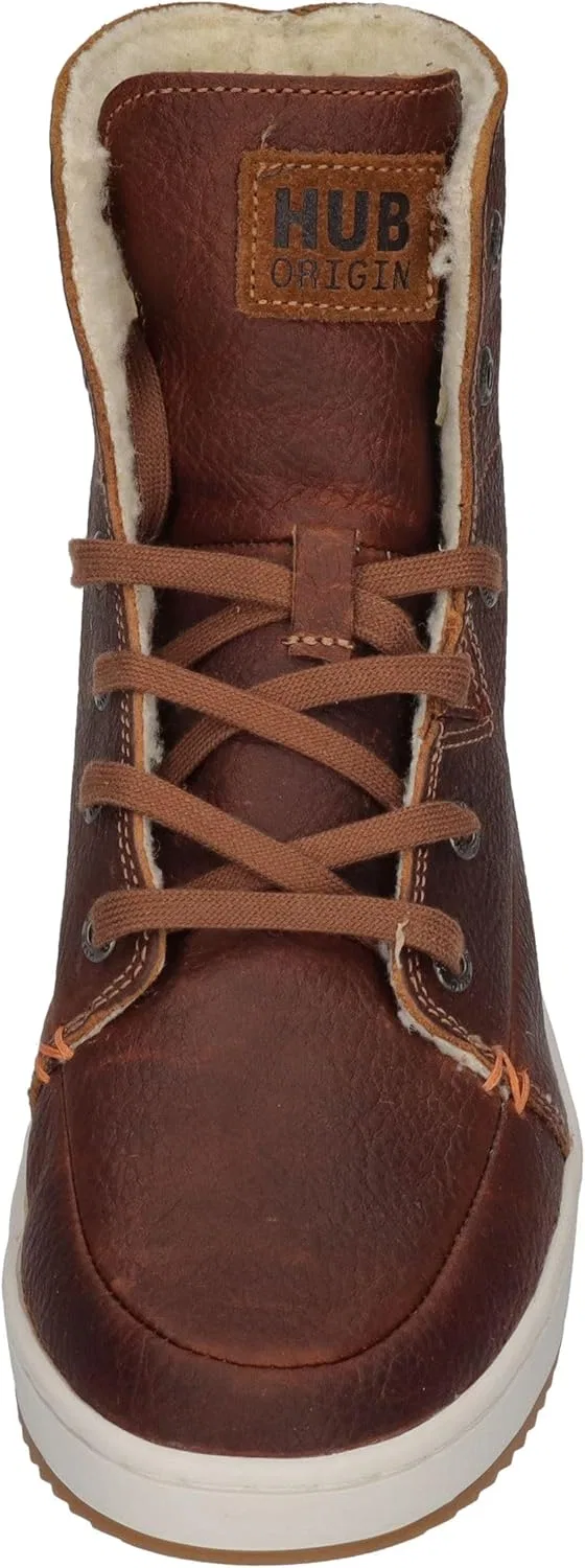 Кроссовки Hub Chess 2.0 L30 Merlins Leather Cognac Off White Dark Gum — фото 3