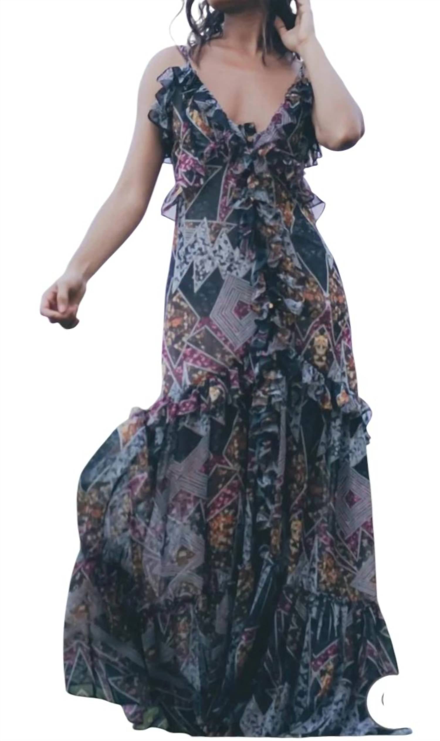 

Платье макси Angelina с рюшами в розовом цвете Deco SUKISO