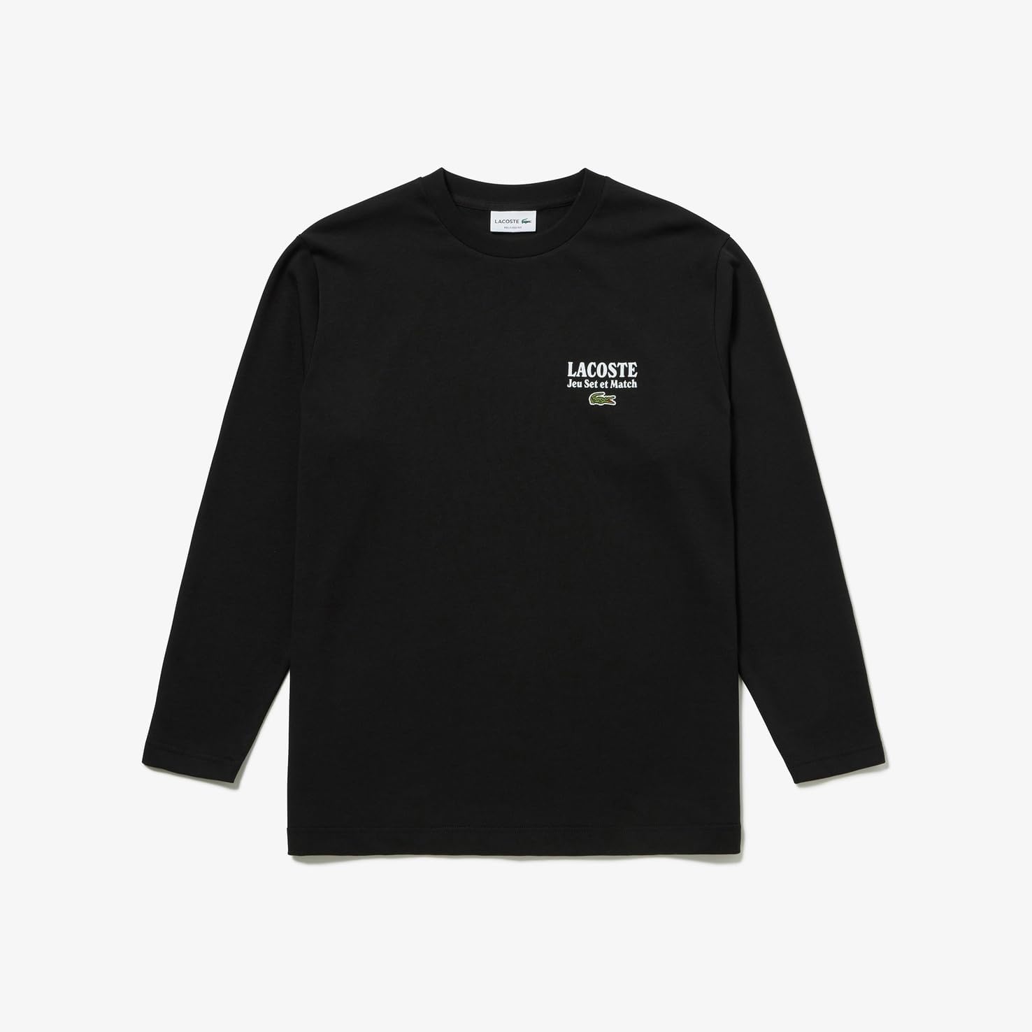 Мужская футболка с длинным рукавом Lacoste Game Set and Match, черный — фото 4