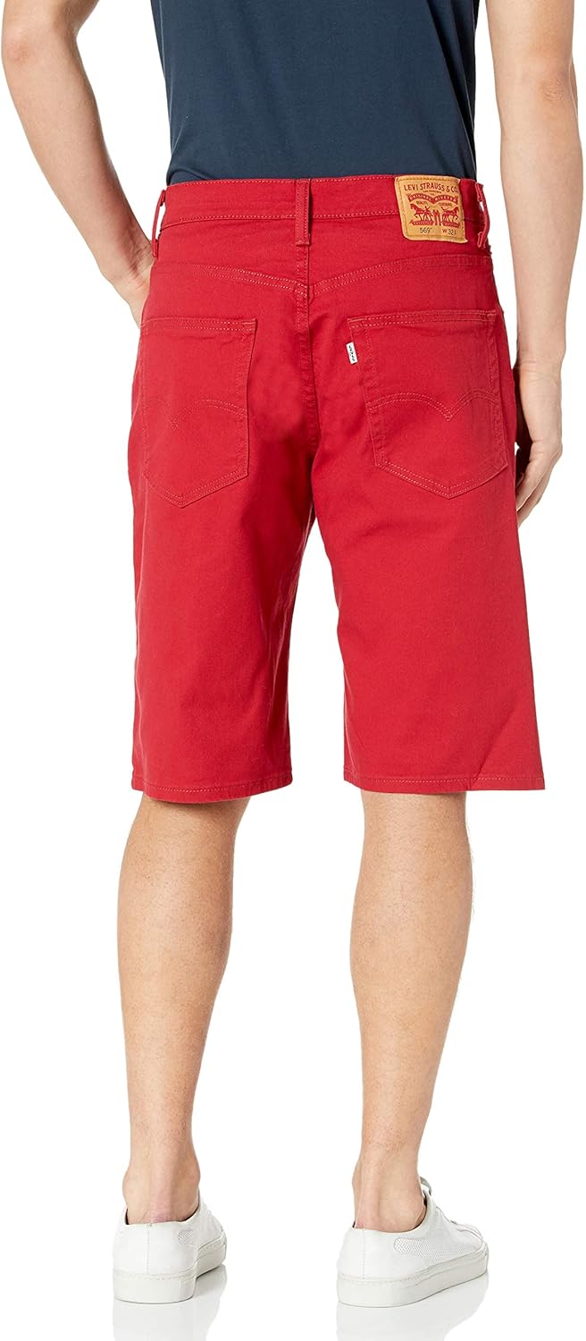 Мужские свободные прямые джинсовые шорты Levi's 569, Scooter Red Bull Denim — фото 2