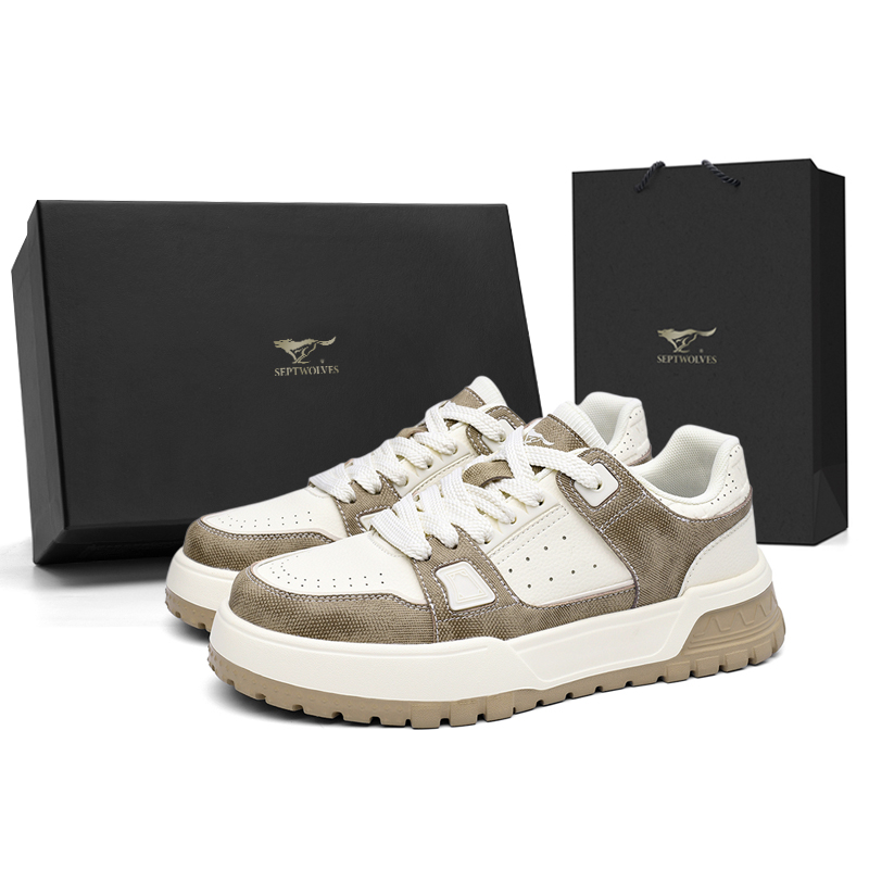

Низкие мужские кроссовки SEPTWOLVES, White Khaki (Standard Leather Shoe Size)