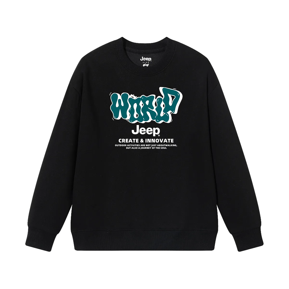 Детский свитшот с круглым вырезом Jeep, хаки — фото 4