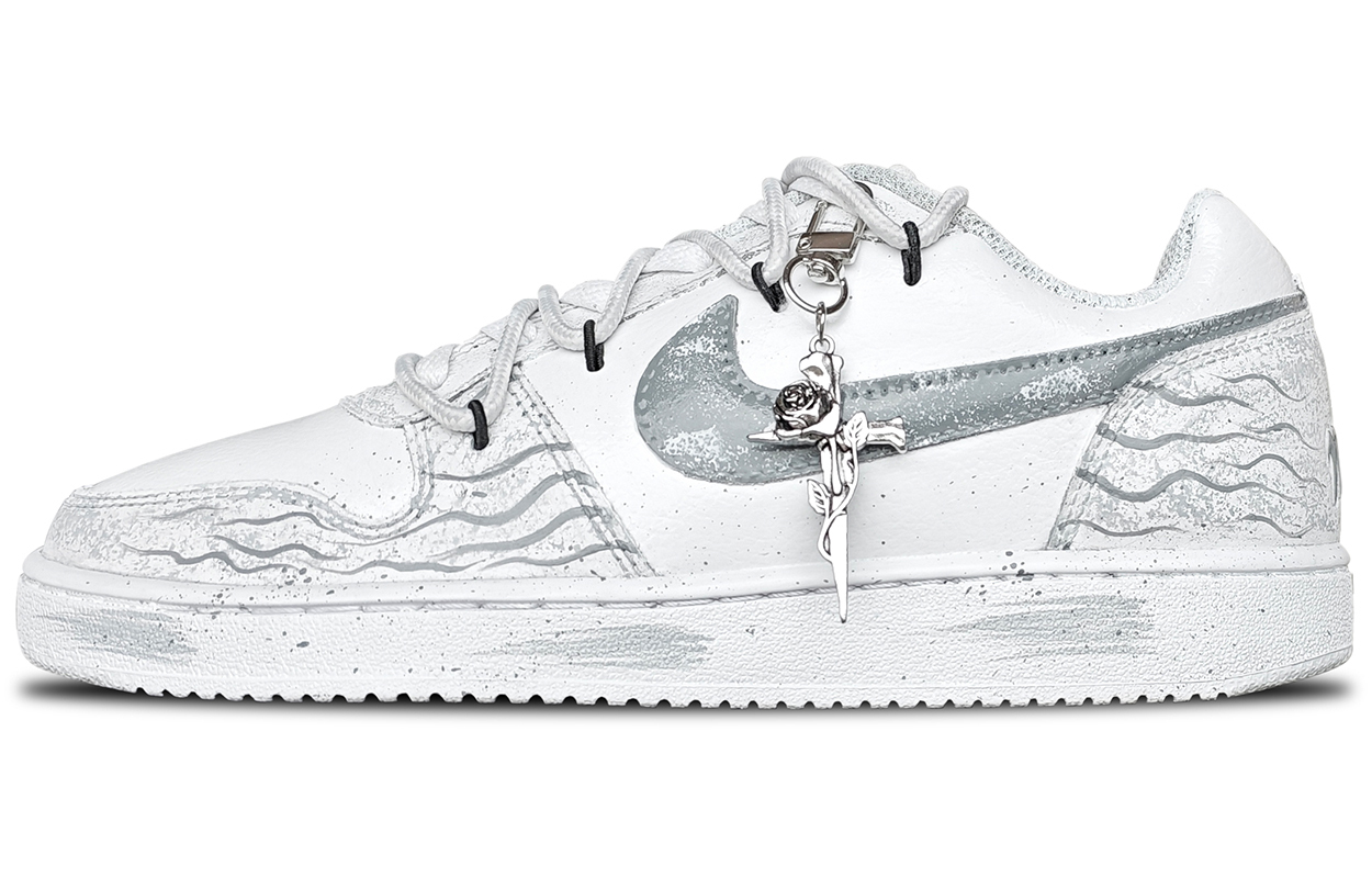 

EBERNON Coverage устойчивые к истиранию низкие кроссовки для скейтбординга унисекс Nike, серый/белый