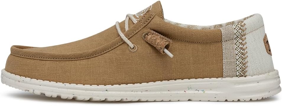 Мужские лоферы HEYDUDE Wally Linen, Ocra — фото 2