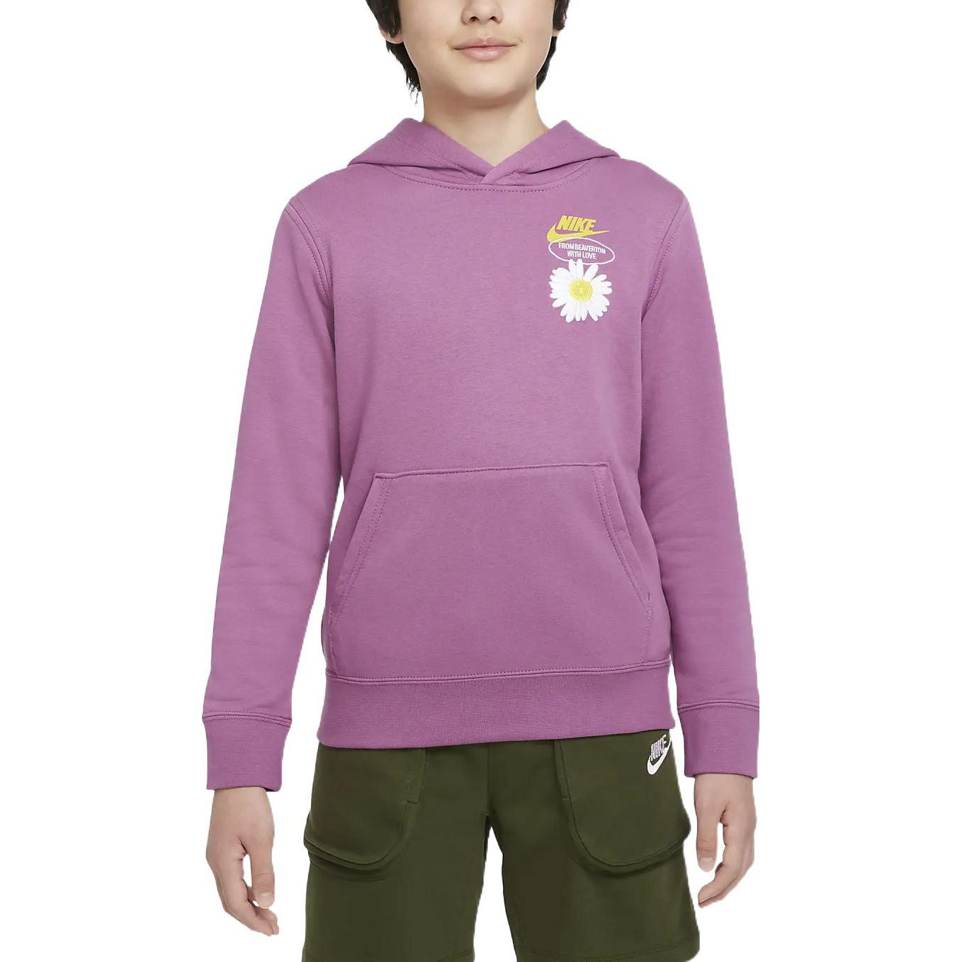 Худи (GS) Nike B Nike Sportswear HBR STMNT HOODED PO LIGHT BORDEAUX — фото 3