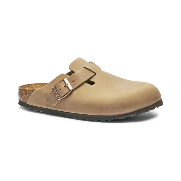 

Кожаные бостонские сандалии-мюли Birkenstock, бежевый