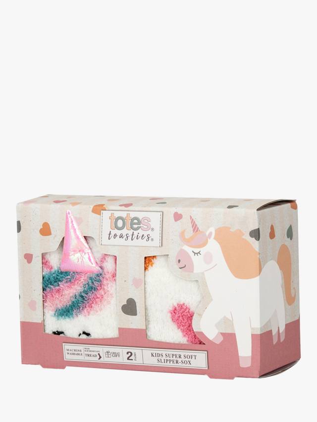 Детские уютные носочки-тапочки Toasties totes, Pack of 2, Unicorn / Hearts — фото 3
