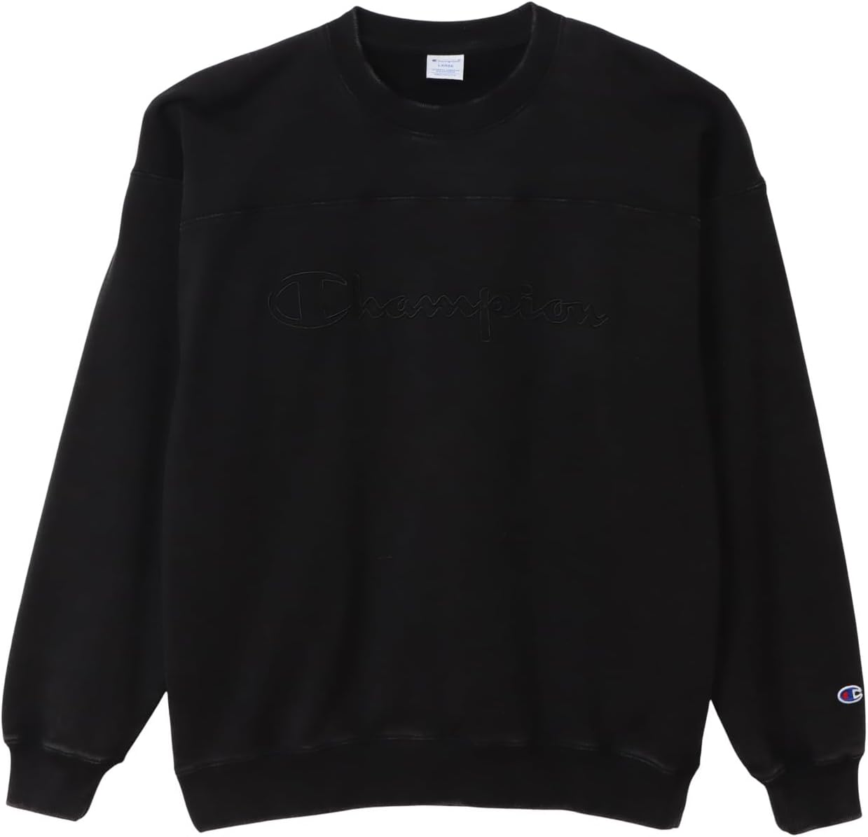 

Мужская толстовка Champion с длинными рукавами и круглым вырезом, 100% хлопковый флис, свободный крой, модель Action Style C3-D013, черный