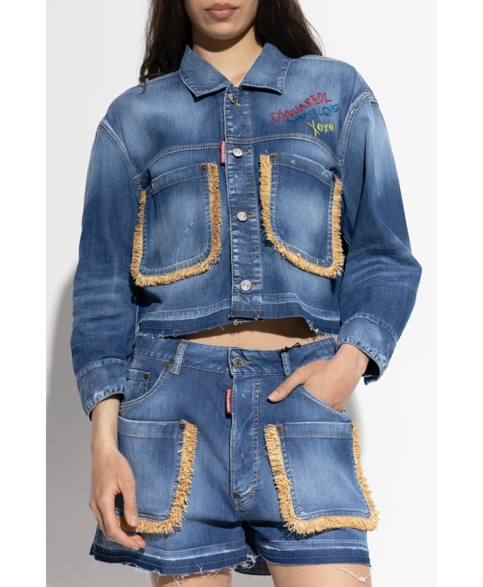 Джинсовая куртка для любителей лета Dsquared2, синий — фото 3