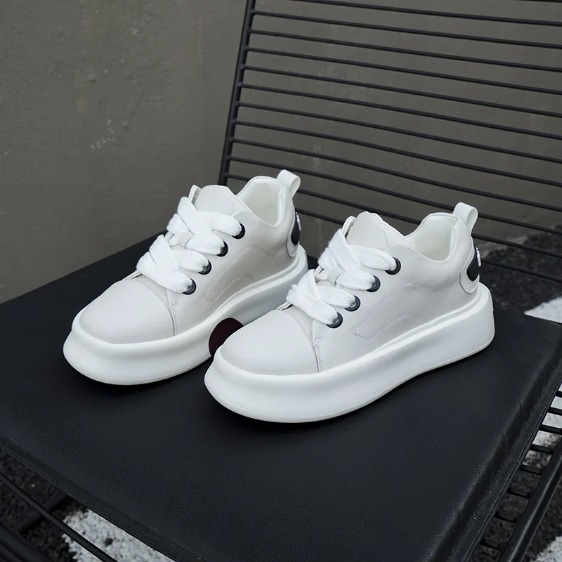 Мужские низкие скейтерские кроссовки с противоскользящей подошвой GONGNIULEITING, Black Height-Increasing — фото 4
