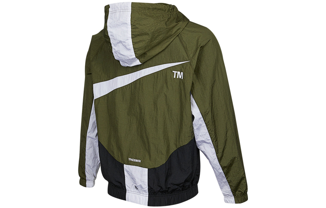 Куртка Men's Nike Sportswear Swoosh Large Logo Printing Hooded Woven Jacket Autumn Olive Green DD5968-326 — фото 2