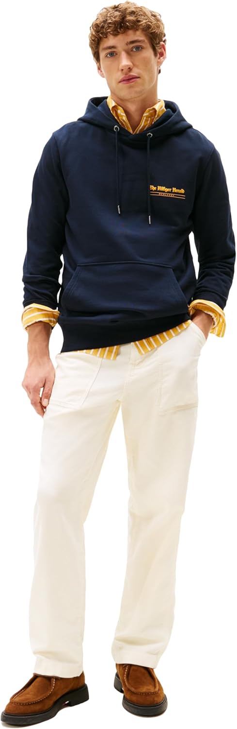 Мужская хлопковая толстовка средней плотности Tommy Hilfiger с фирменным графическим логотипом Herald, Desert Sky — фото 3