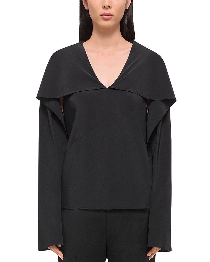 

Блузка с шелковым шарфом Helmut Lang, черный