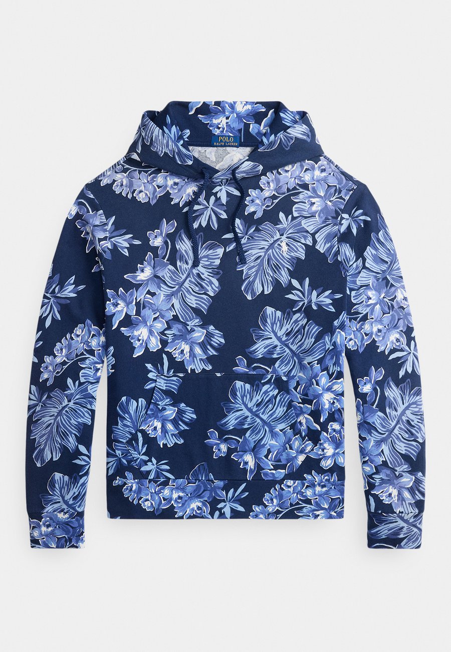 Толстовка Polo Ralph Lauren TROPICAL-PRINT SPA TERRY HOODIE, Tropical Newport Navy/Black — фото 4
