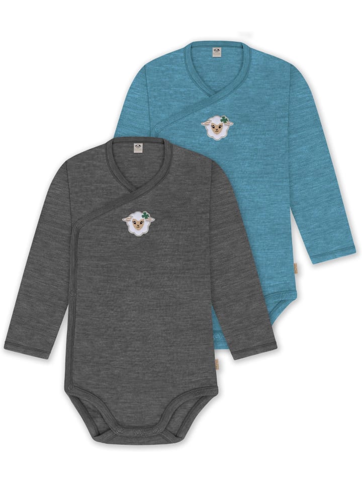 

Normani Outdoor Sports Комплект из 2 органических детских боди с длинными рукавами, сине-антрацитового цвета