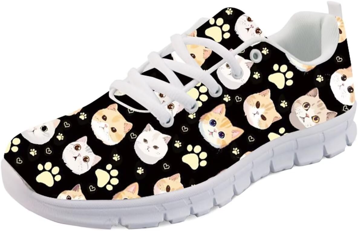 

Кроссовки Forchrinse с принтом «Кошачья галактика» унисекс, модные кеды для ходьбы, теннисные и беговые обувь для женщин и мужчин, Cute Cat Paw Print