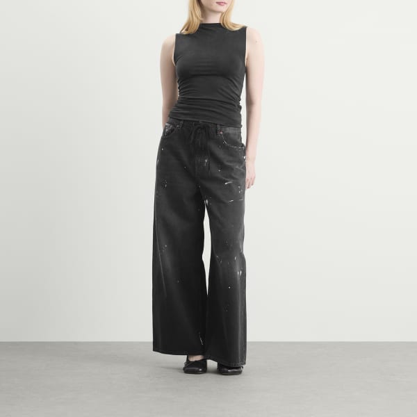 Джинсы с широкими штанинами Mm6 Maison Margiela, черный — фото 4