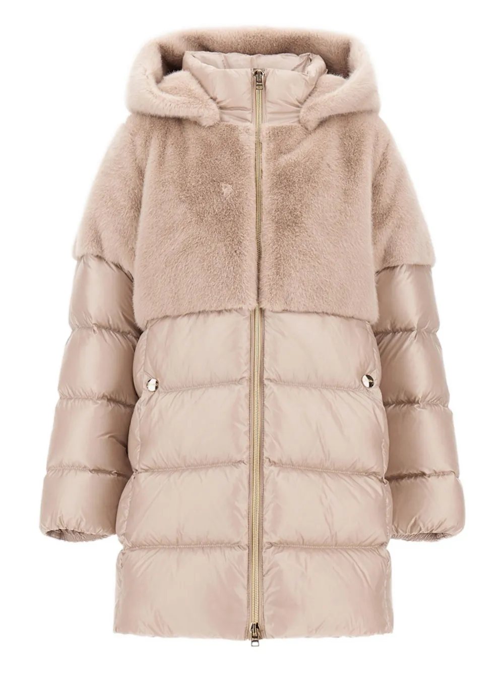 

Стеганая куртка с капюшоном Herno Kids, розовый