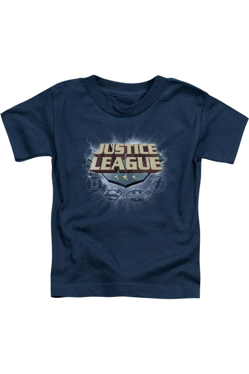 

Футболка для малышей с коротким рукавом и логотипом Justice League of America Storm Gildan, темно-синий
