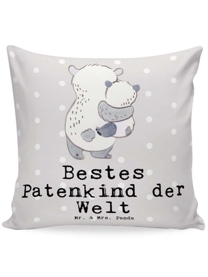 

Подушка Mr. & Mrs. Panda, серый пастельный
