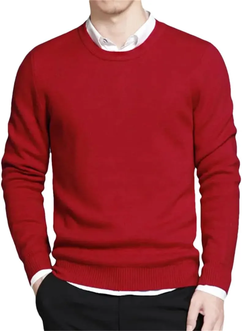 

Мужской свитер с круглым вырезом, хлопковый, с длинным рукавом