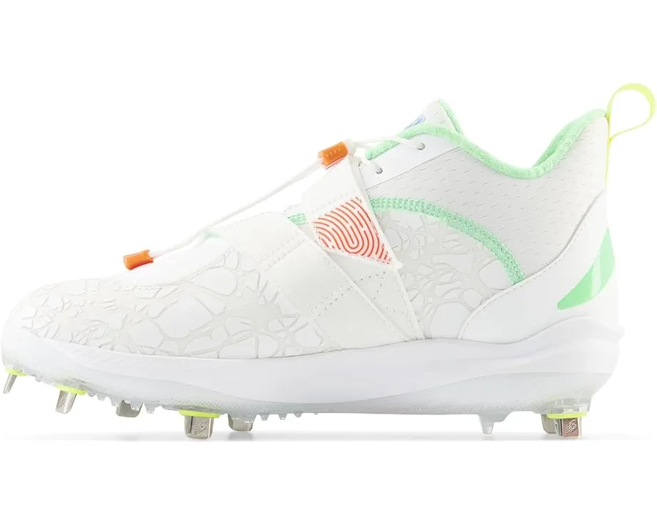 Кроссовки New Balance FuelCell Lindor v2 Metal Baseball Cleats, Optic White/Neon Dragonfly — фото 4