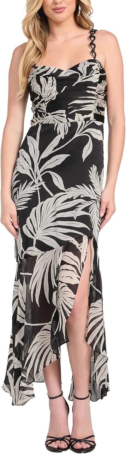 

GUESS Женское платье Stacie без рукавов Eco, Forest Tropical Black Print