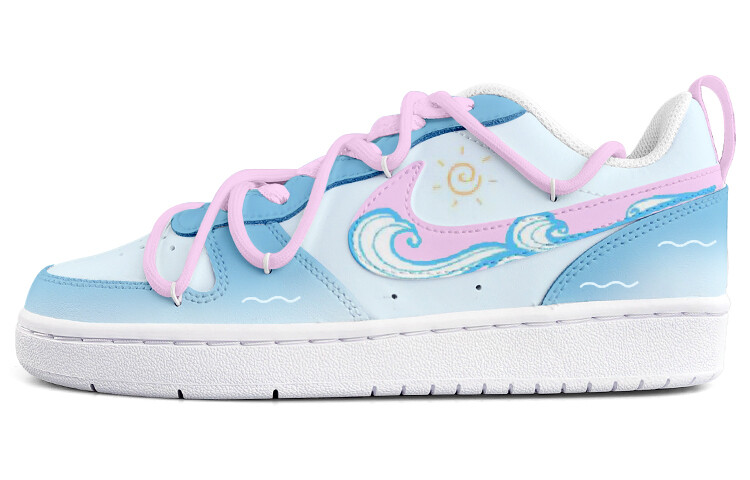 

Кроссовки Nike Court Borough Series Skateboarding Shoes Women's Low-top Pink, голубой, Синий, Кроссовки Nike Court Borough Series Skateboarding Shoes Women's Low-top Pink, голубой