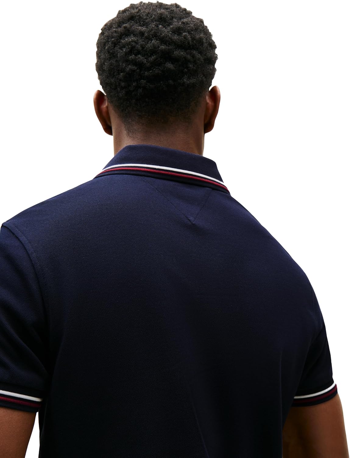 Мужские поло Tommy Hilfiger с коротким рукавом, повседневные, облегающего кроя, с эластичными манжетами, Desert Sky — фото 2