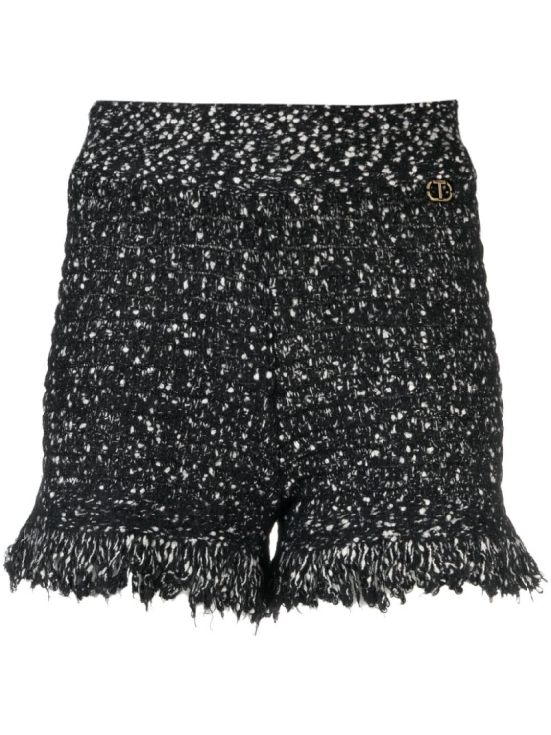

TWINSET твидовые шорты с бахромой, черный