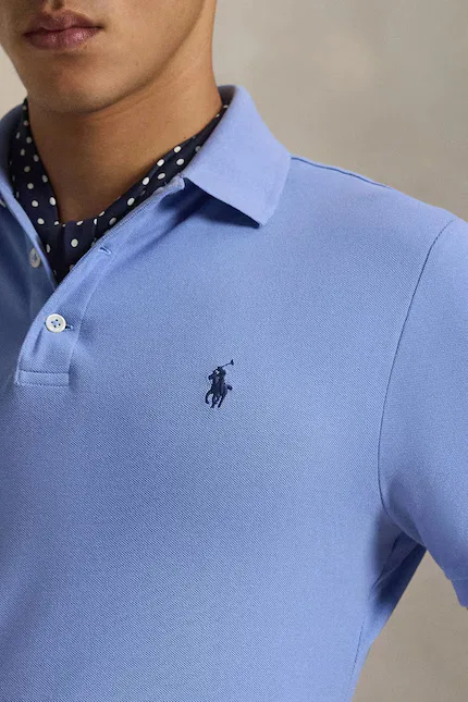 Поло из эластичного хлопка Polo Ralph Lauren, синий — фото 4