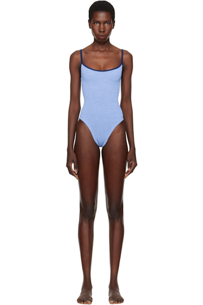 

Контрастный купальник Pamela в сине-темно-синих тонах Hunza G