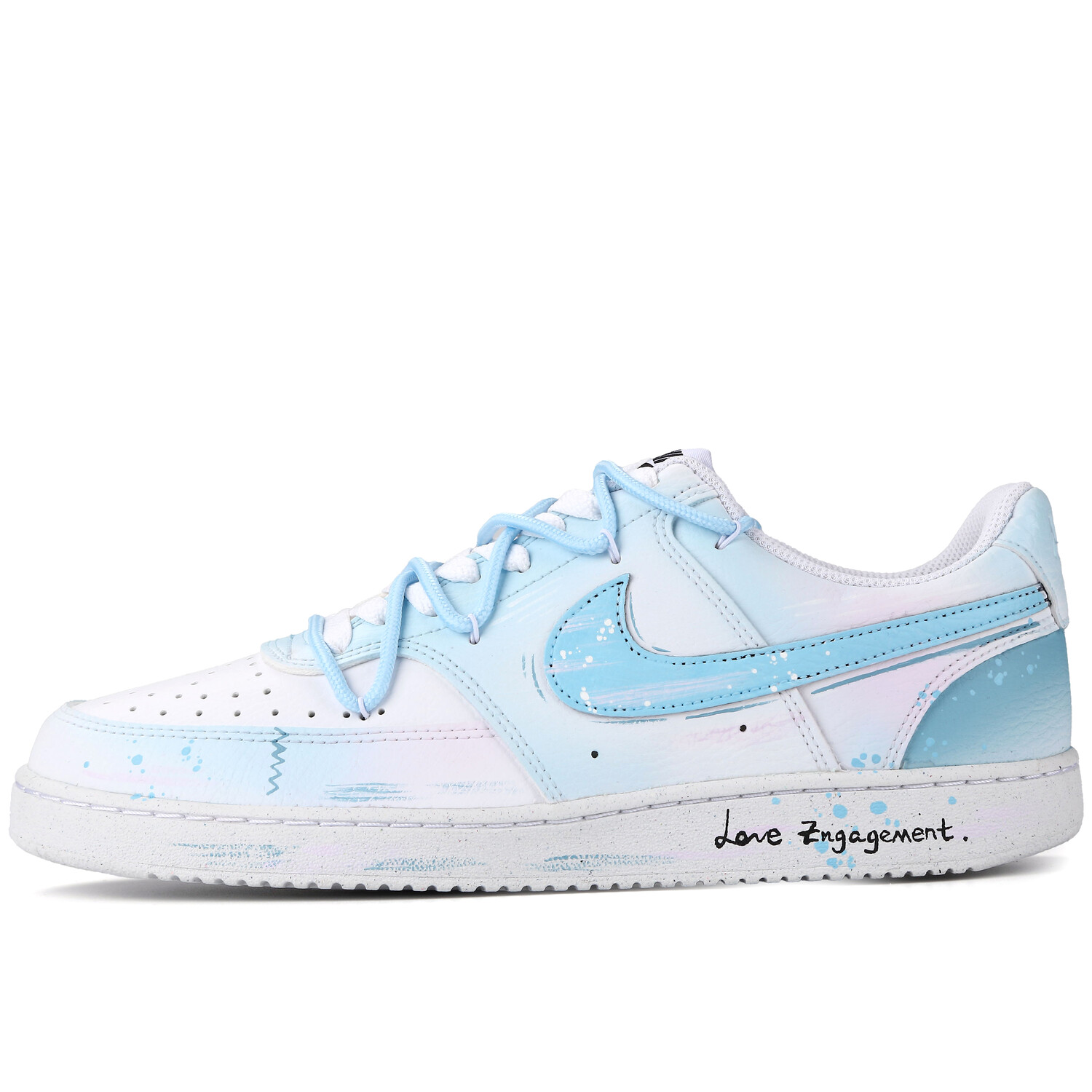 

Кроссовки Nike Court Vision 1 Skateboarding Shoes Unisex Low-top, голубой, Синий, Кроссовки Nike Court Vision 1 Skateboarding Shoes Unisex Low-top, голубой