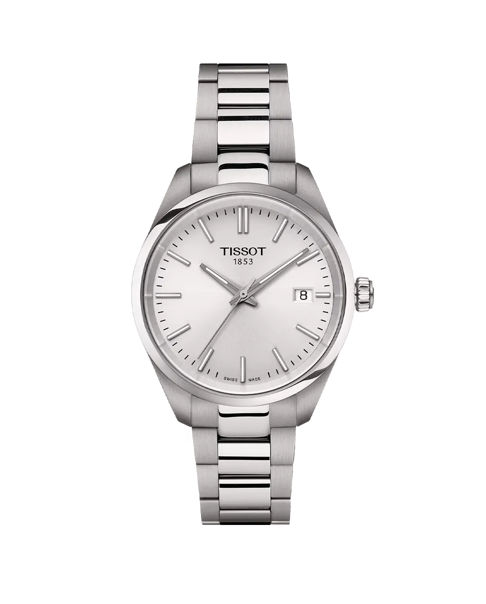 

Женские часы PR100 из стали 34мм серебро Tissot, серебряный