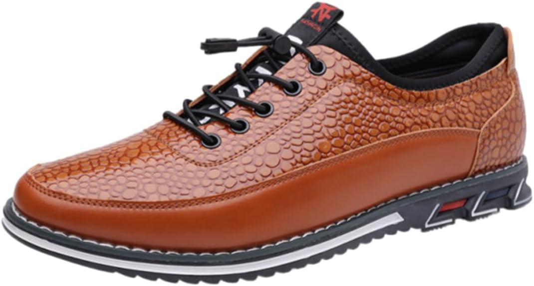 

Мужские оксфорды из кожи с тиснением под крокодила с эластичной ремешковой застежкой Swzec, оранжевый