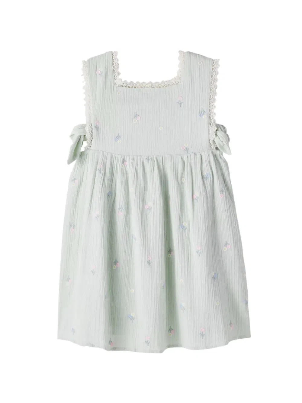 Платье Aloisa с цветочной вышивкой и кружевной отделкой Louise Misha Kids, зеленый